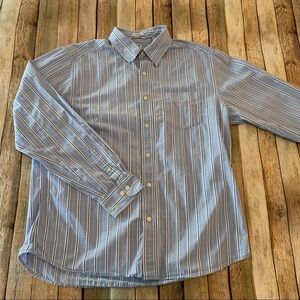 Gap mens striped long sleeve button down shirt | size Large